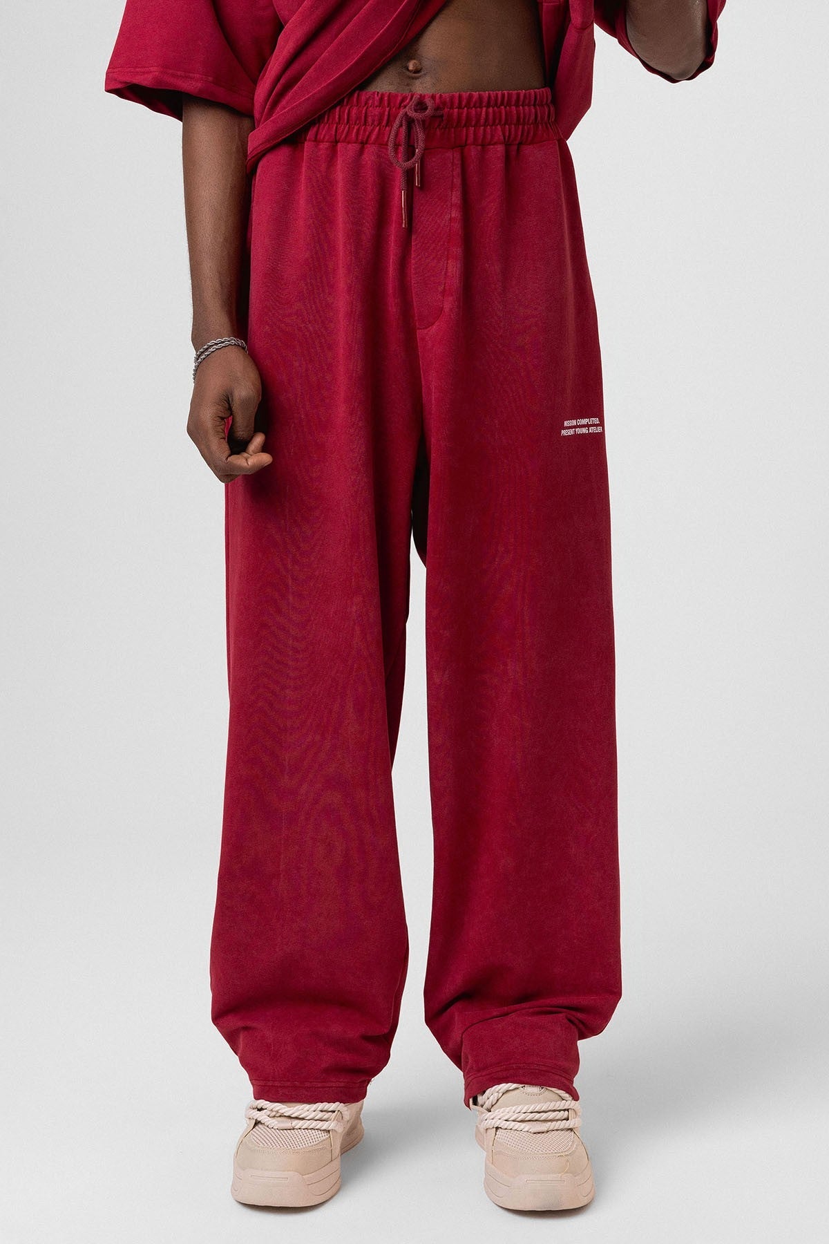 Oversized Sweatsuit Set with Back Print (Washed)