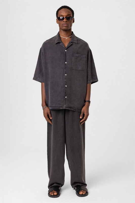 Machine-Washable Lyocell Fabric Top and Bottom Set