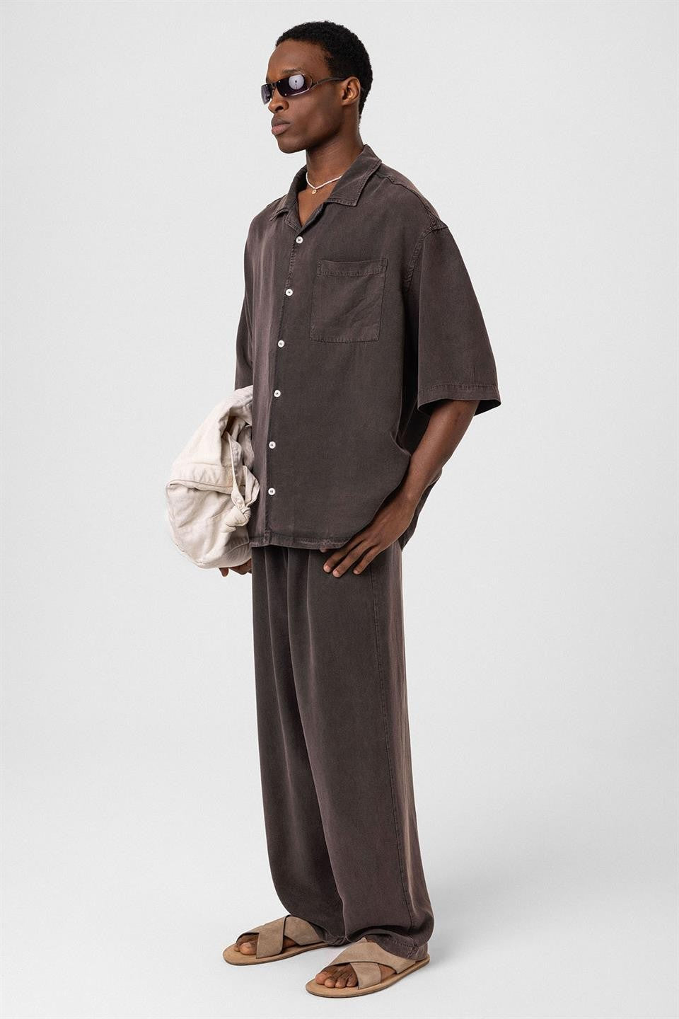 Machine-Washable Lyocell Fabric Top and Bottom Set