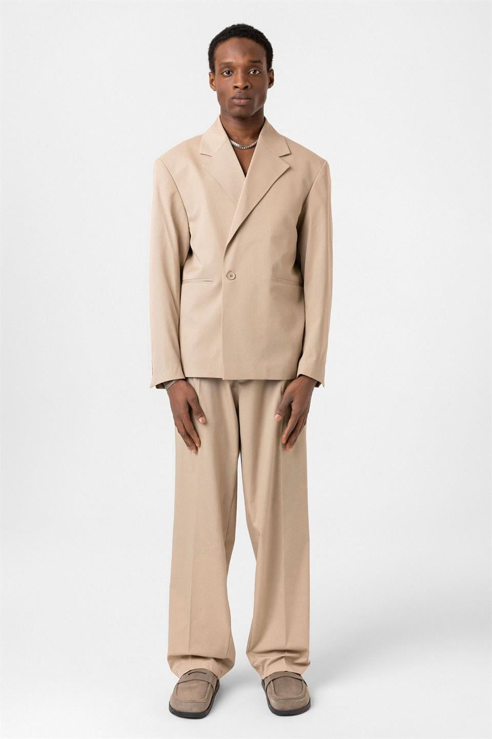 Single-Button Oversized Suit