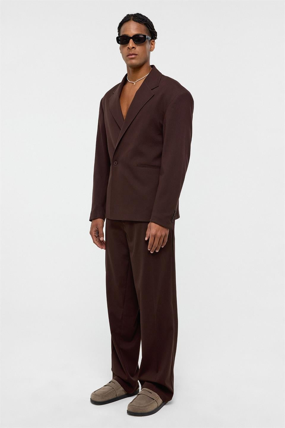 Single-Button Oversized Suit