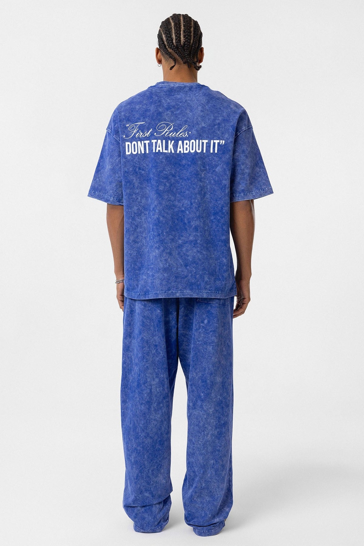 Oversized Sweatsuit Set with Back Print (Washed Look)