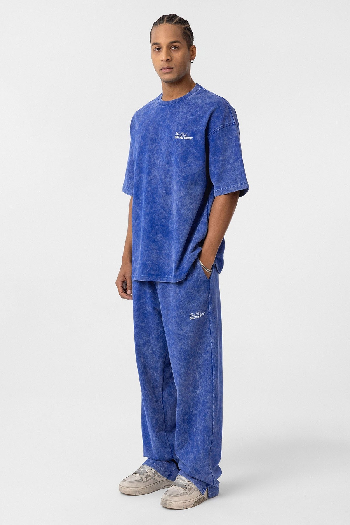 Oversized Sweatsuit Set with Back Print (Washed Look)