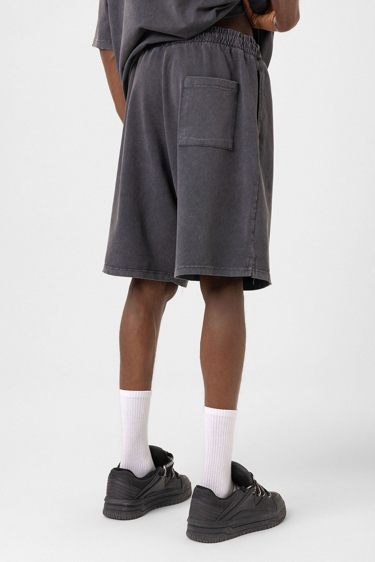 Basic Washed Oversized Shorts Set