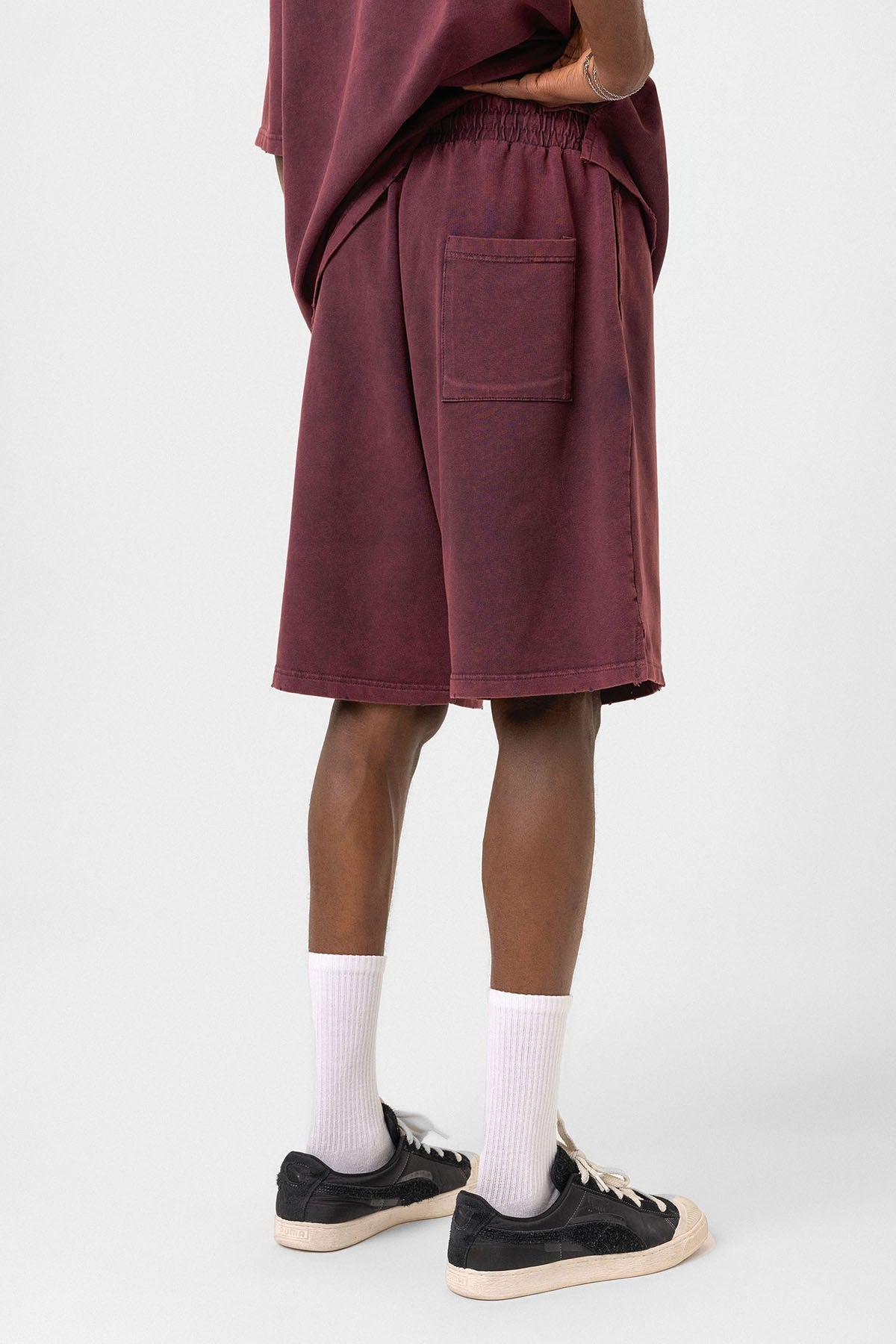 Basic Washed Oversized Shorts Set