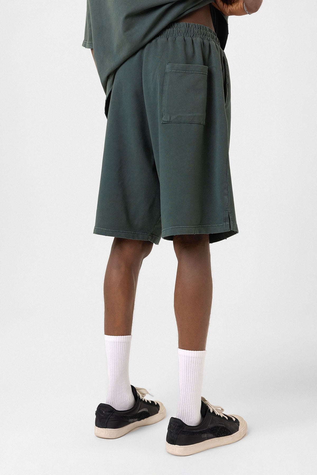 Basic Washed Oversized Shorts Set