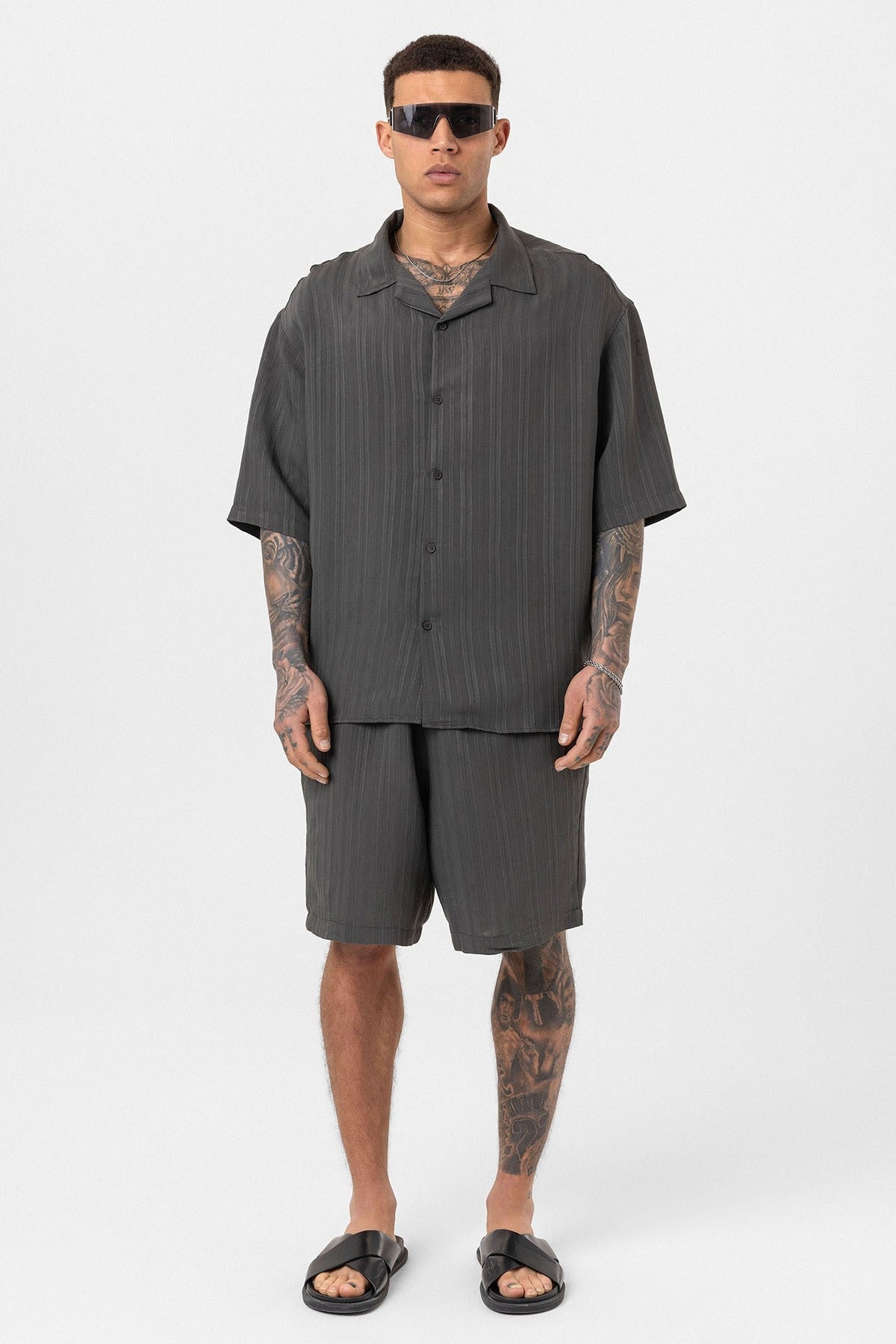 Oversized Modal Fabric Shorts and Shirt Set