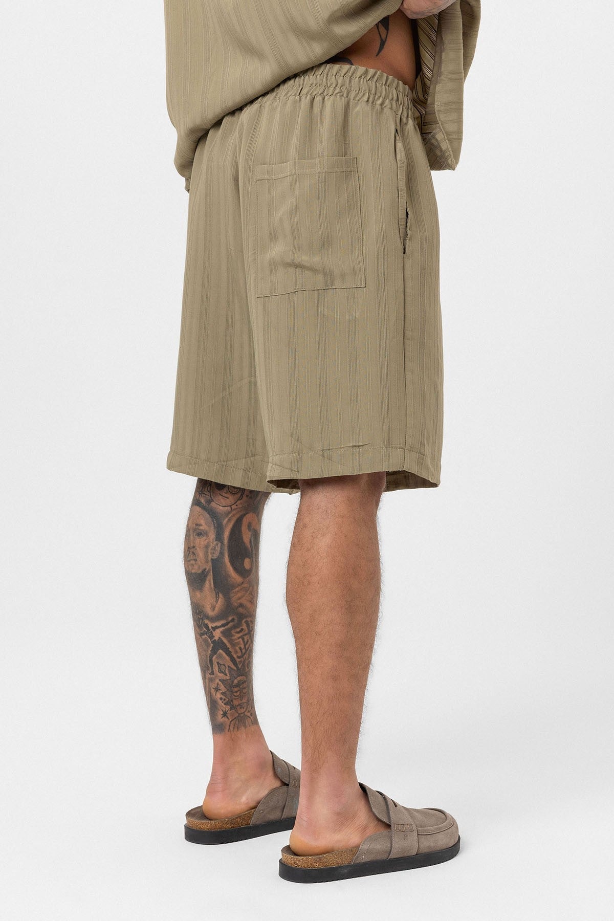 Oversized Modal Fabric Shorts and Shirt Set