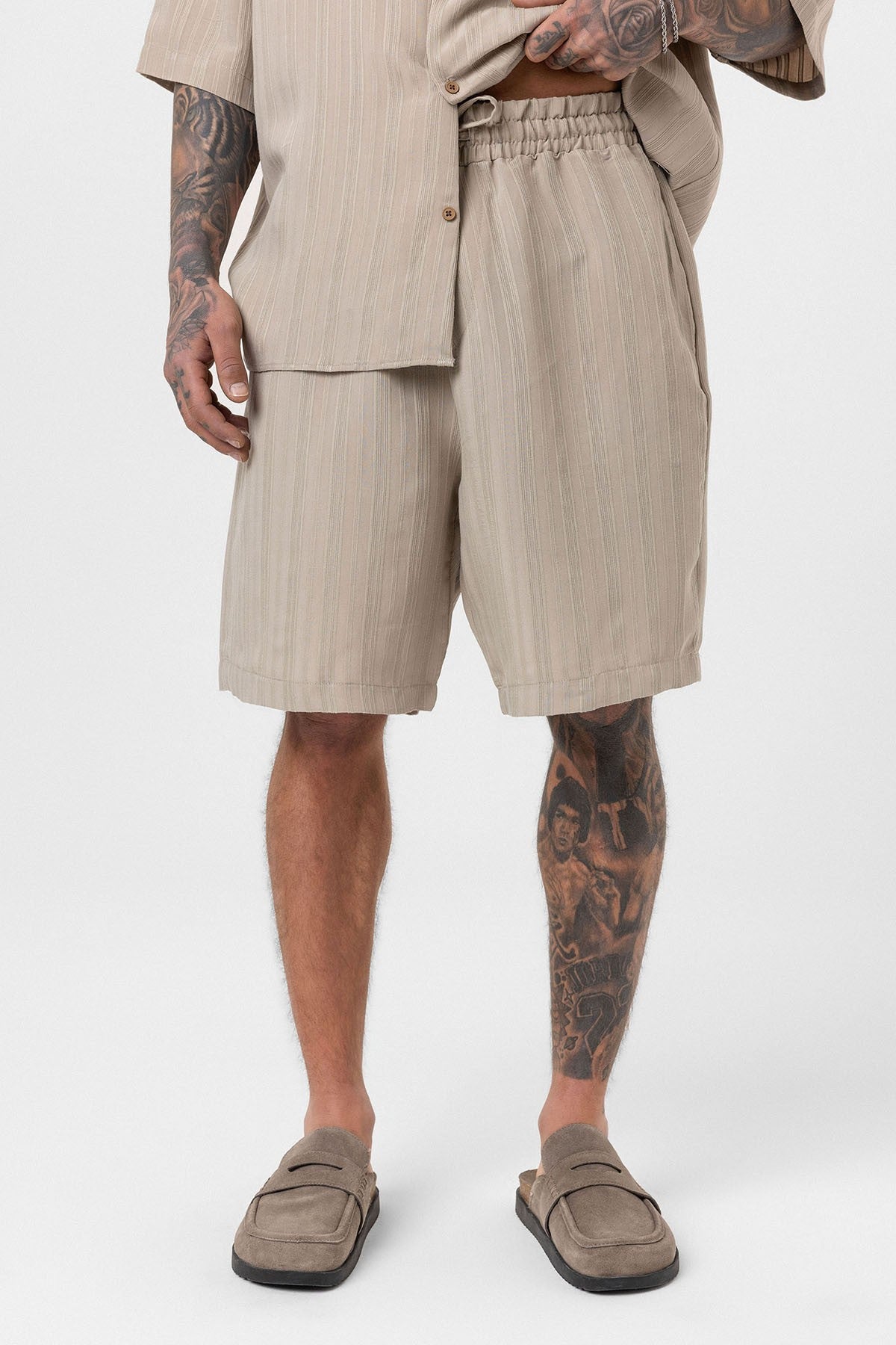 Oversized Modal Fabric Shorts and Shirt Set