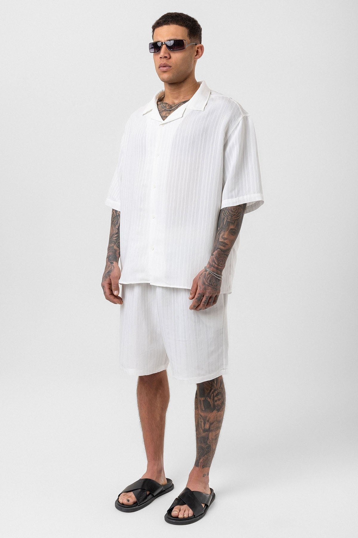 Oversized Modal Fabric Shorts and Shirt Set