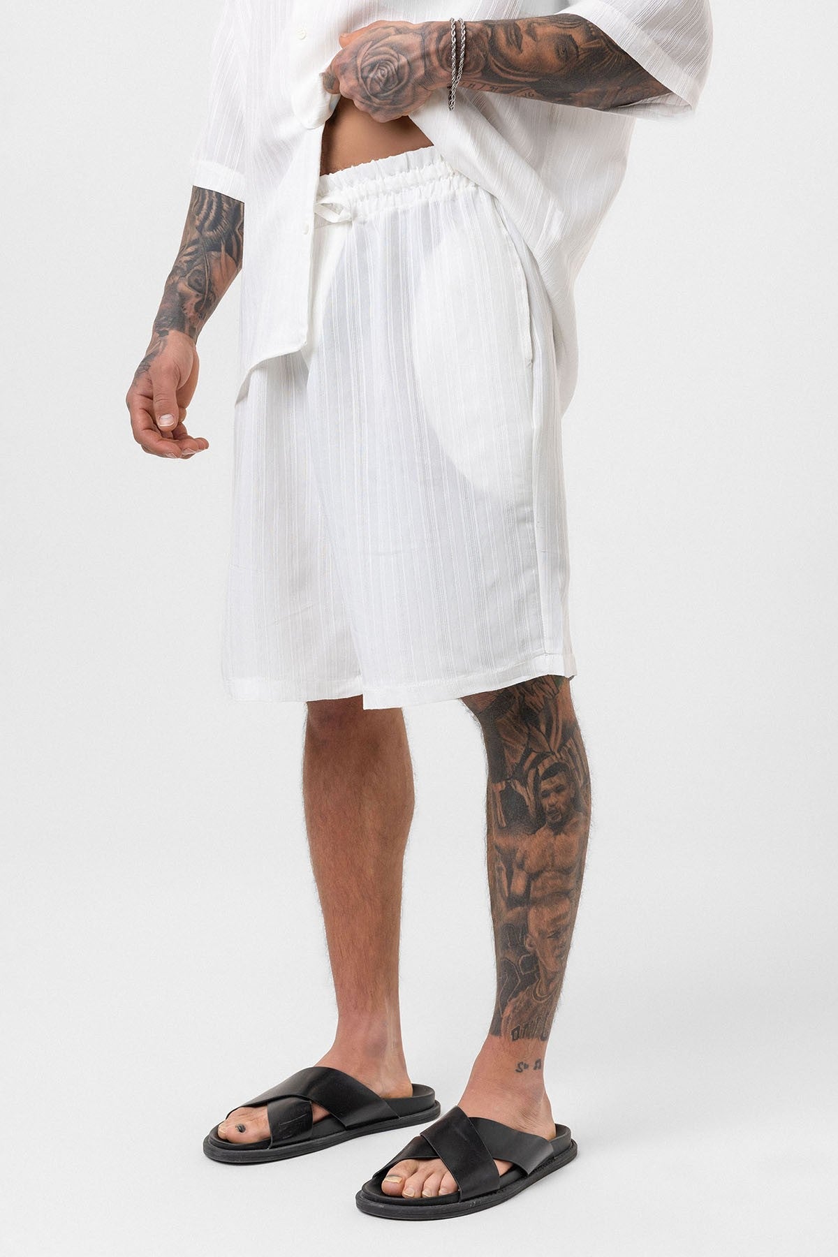 Oversized Modal Fabric Shorts and Shirt Set