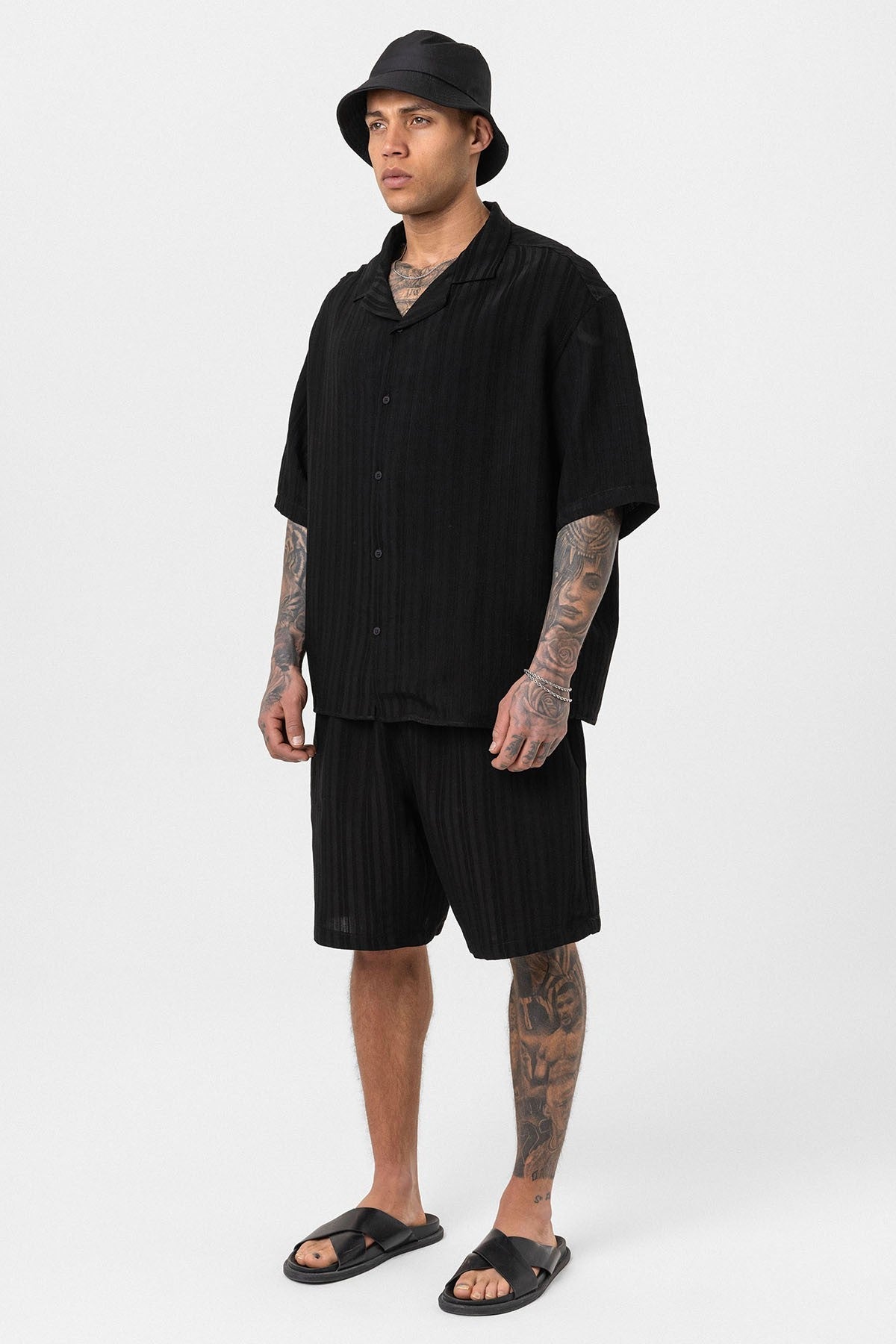 Oversized Modal Fabric Shorts and Shirt Set