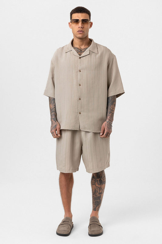 Oversized Modal Fabric Shorts and Shirt Set