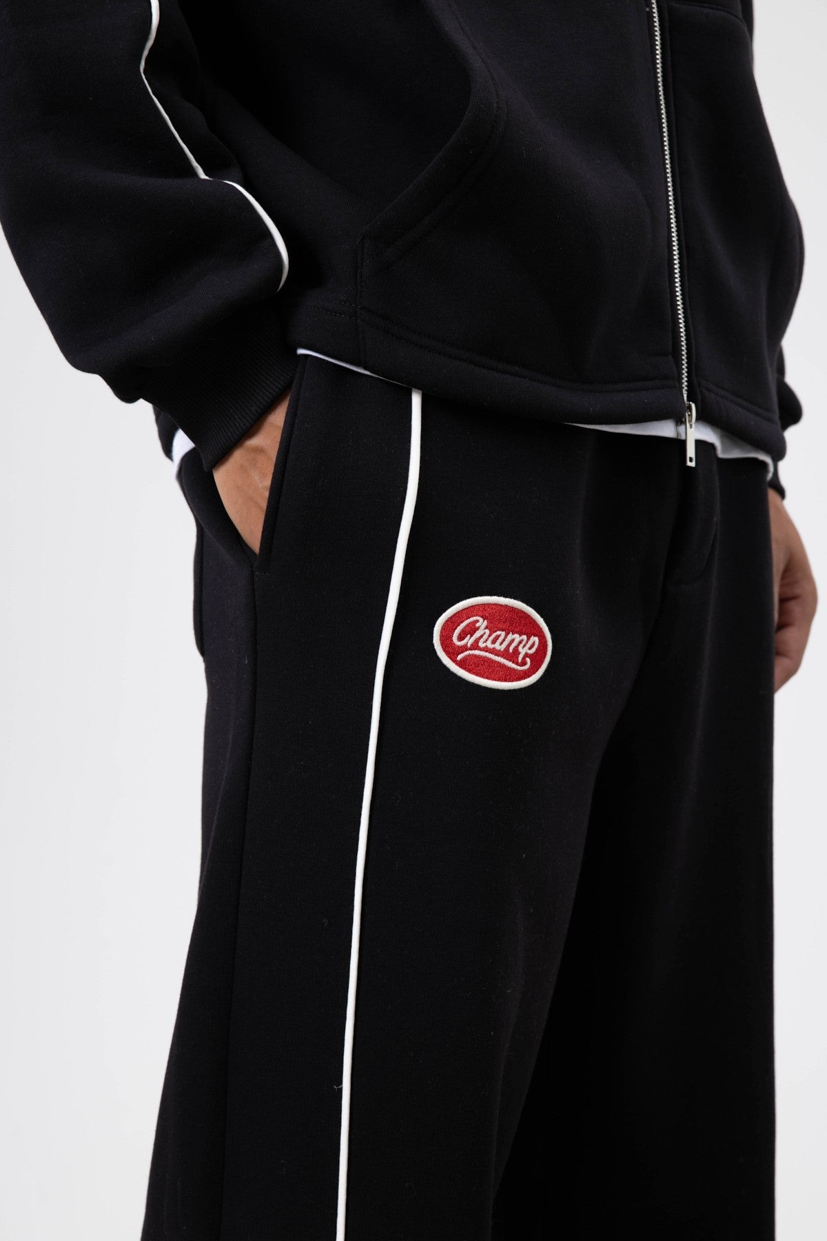 Oversized Sweatsuit Set with Stripe Details