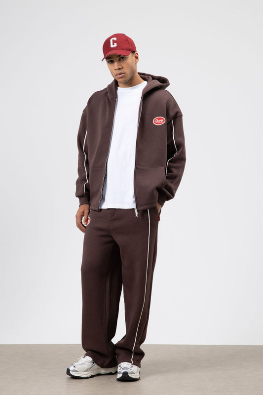 Oversized Sweatsuit Set with Stripe Details