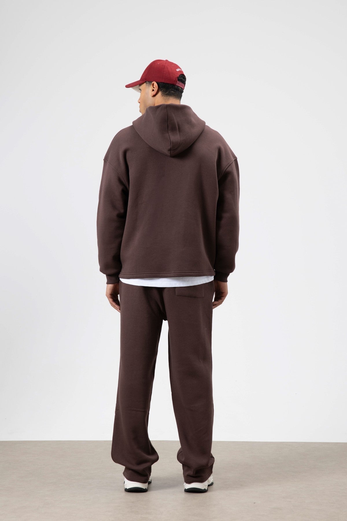 Oversized Sweatsuit Set with Stripe Details