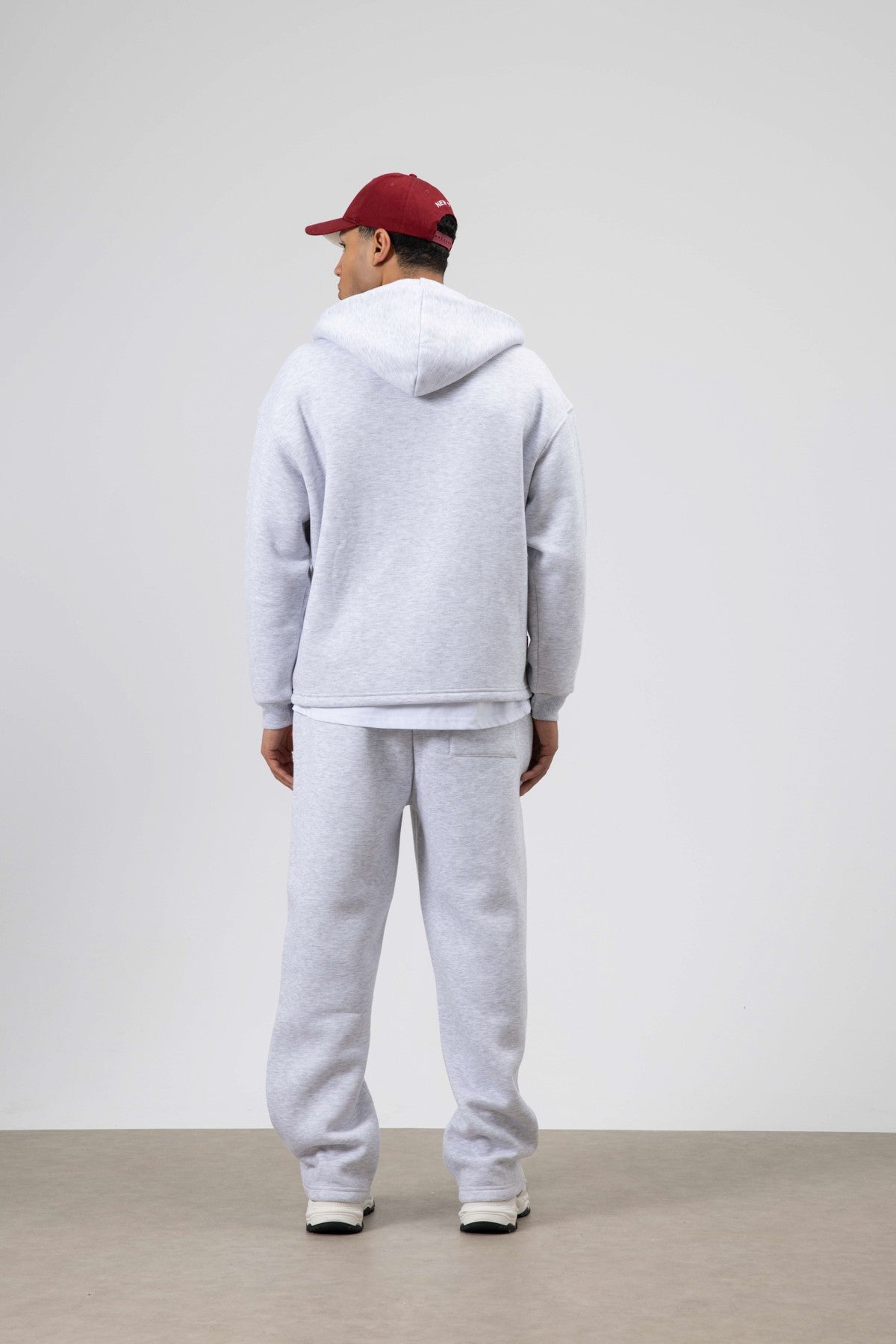 Oversized Sweatsuit Set with Stripe Details