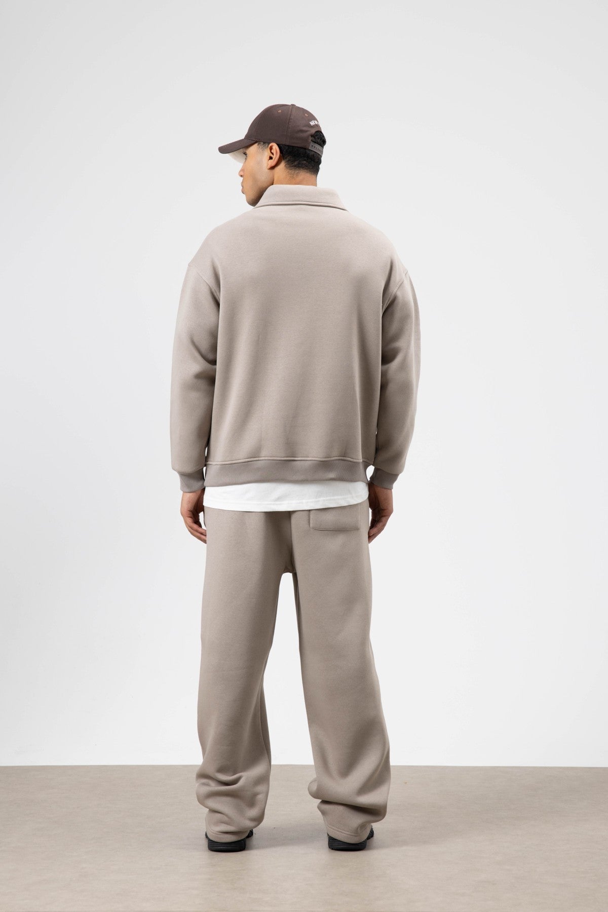 Oversized Sweatsuit Set with Stripe Details