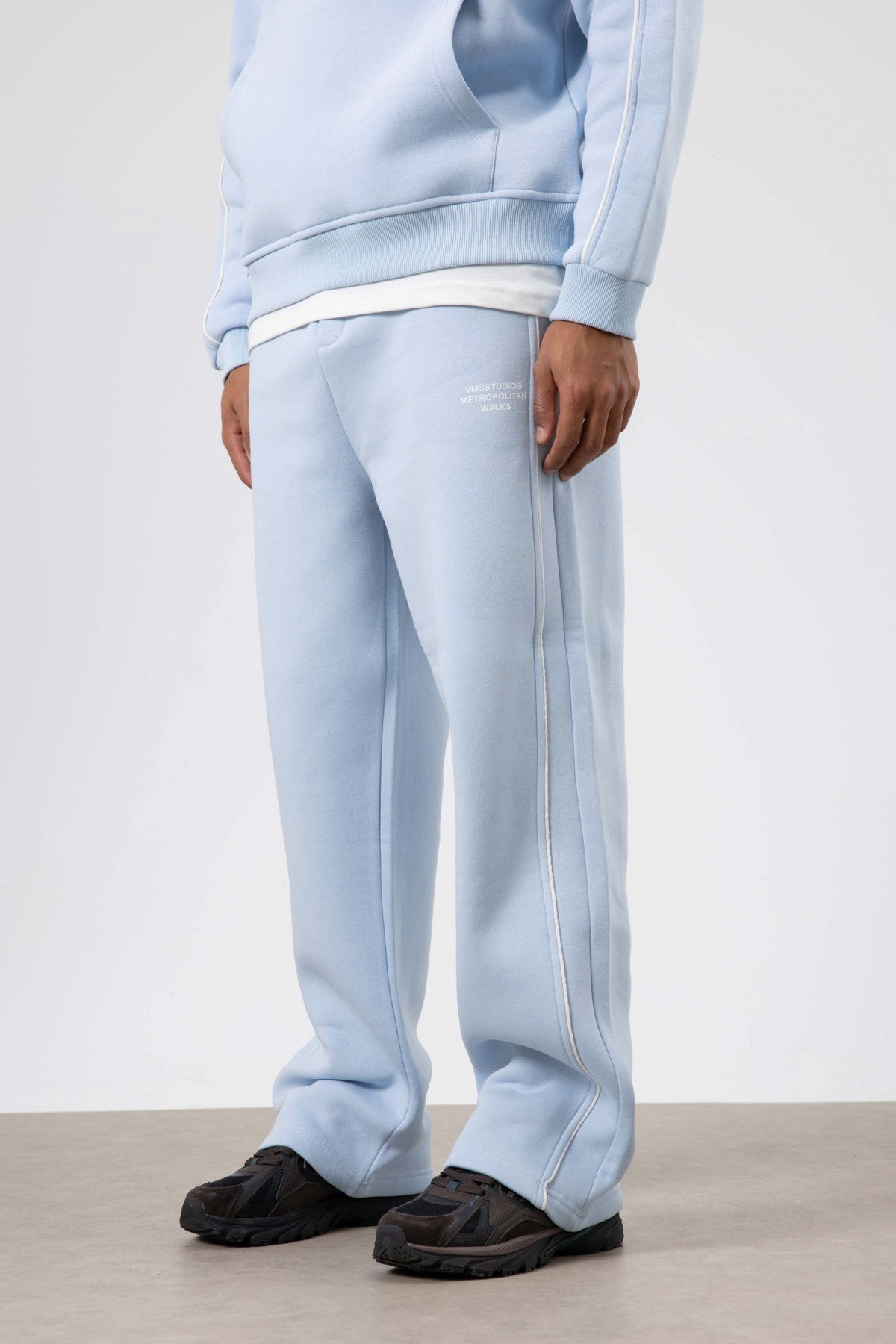 Oversized Sweatsuit Set with Stripe Details