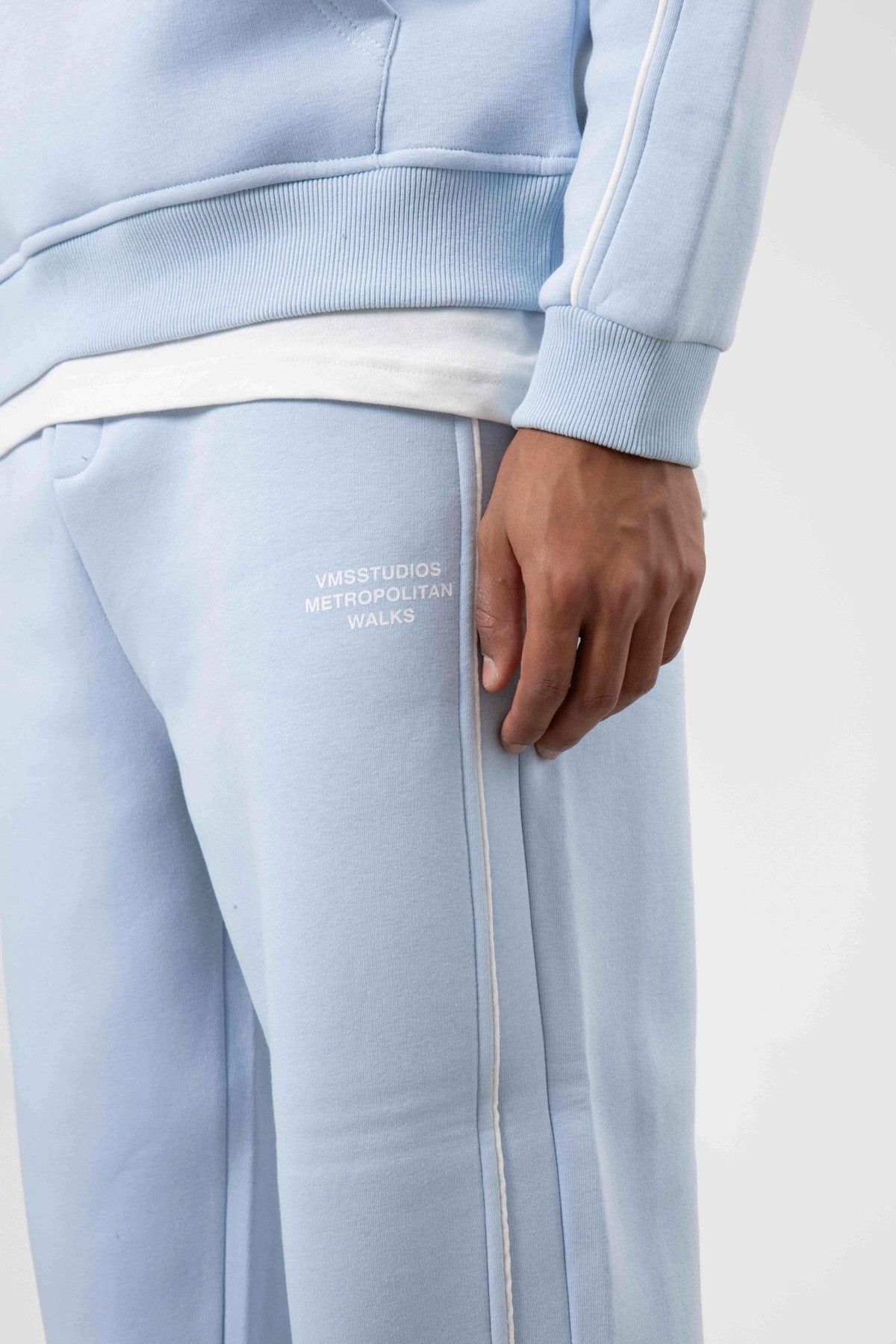 Oversized Sweatsuit Set with Stripe Details