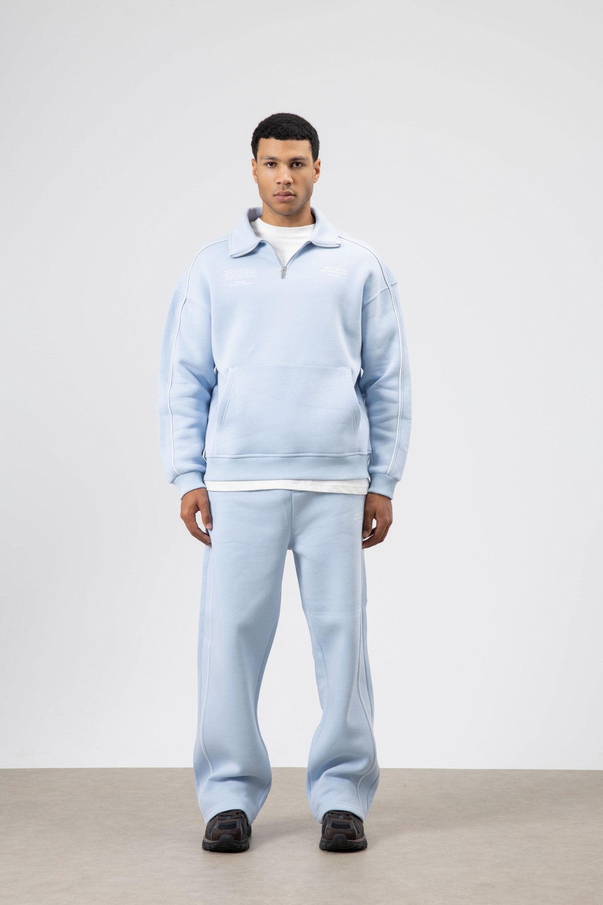 Oversized Sweatsuit Set with Stripe Details