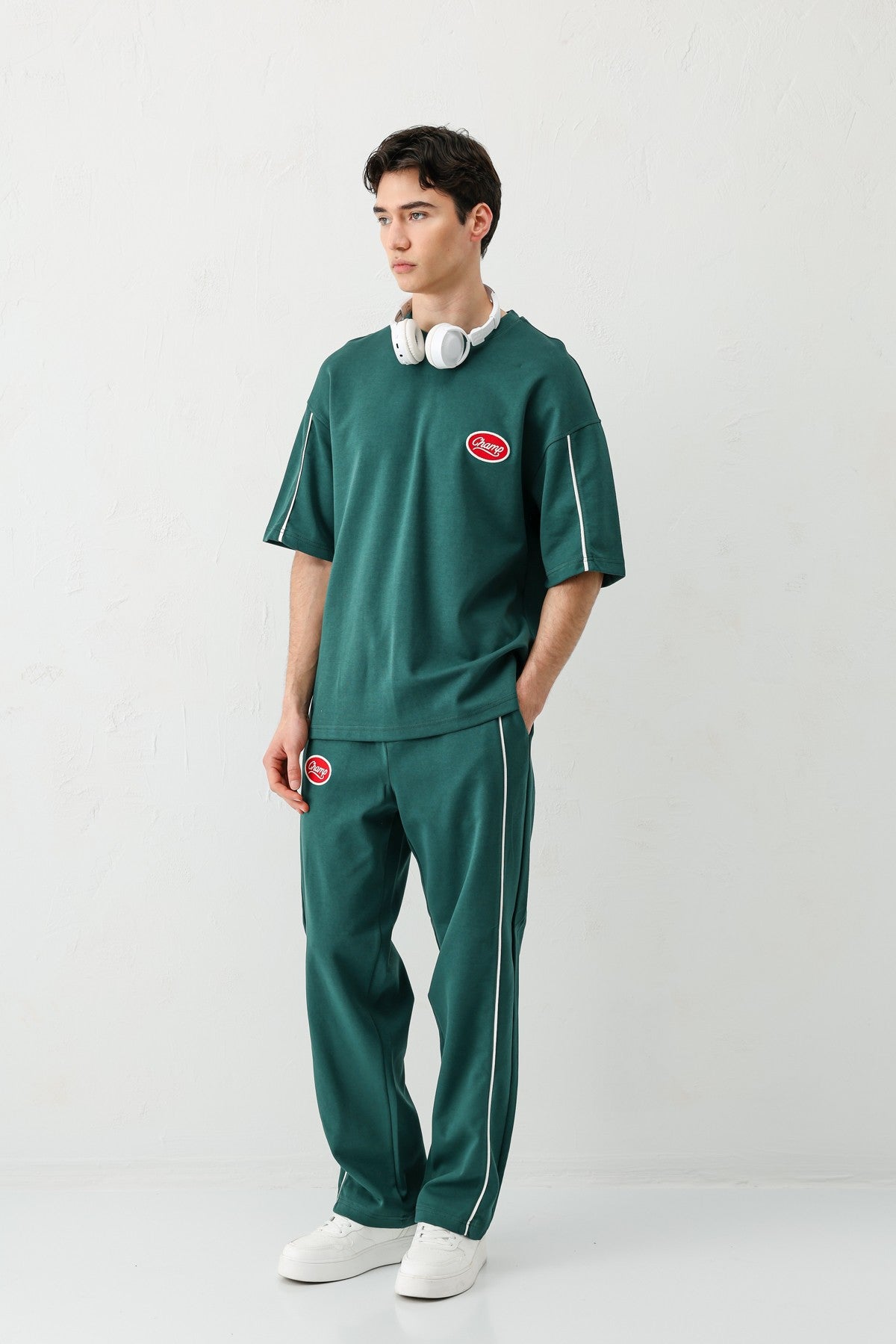 Oversized Champ-Printed Sweatsuit Set