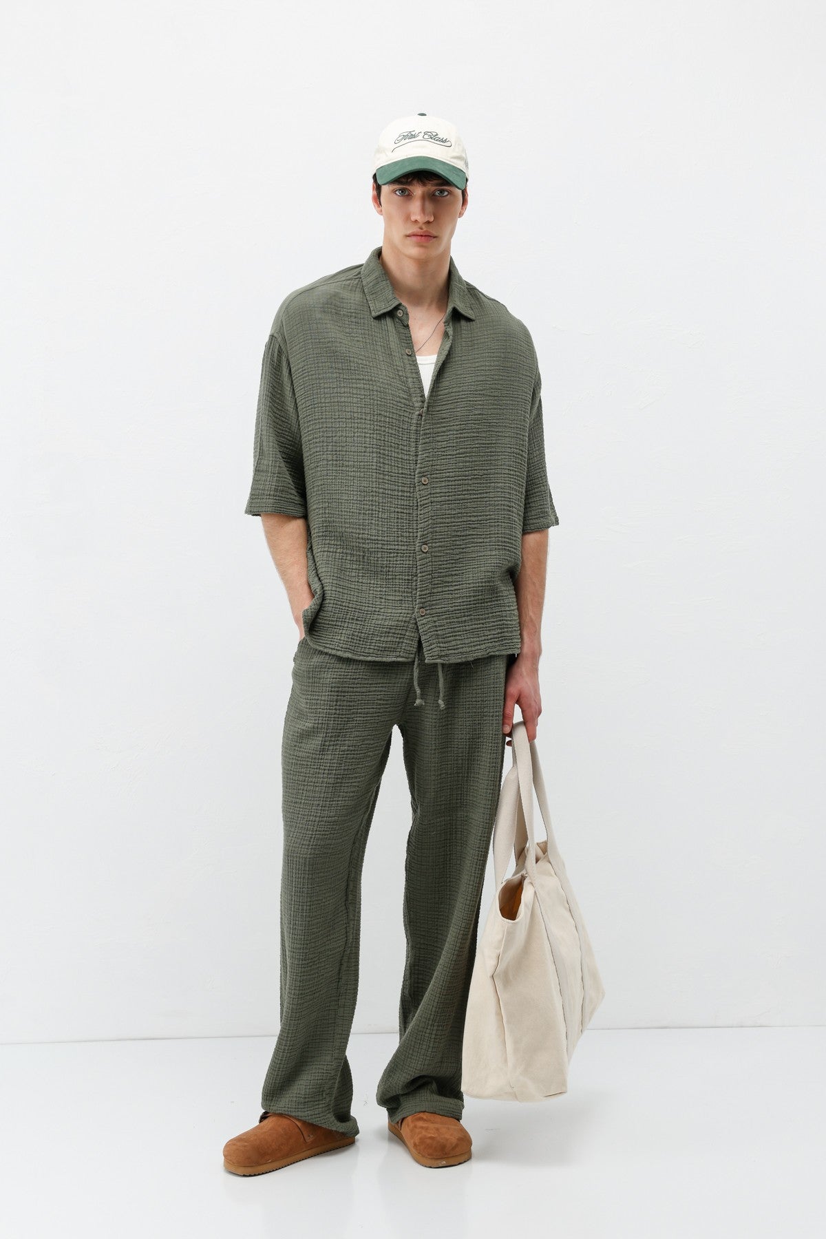 Muslin Fabric, Relaxed Fit Linen Set