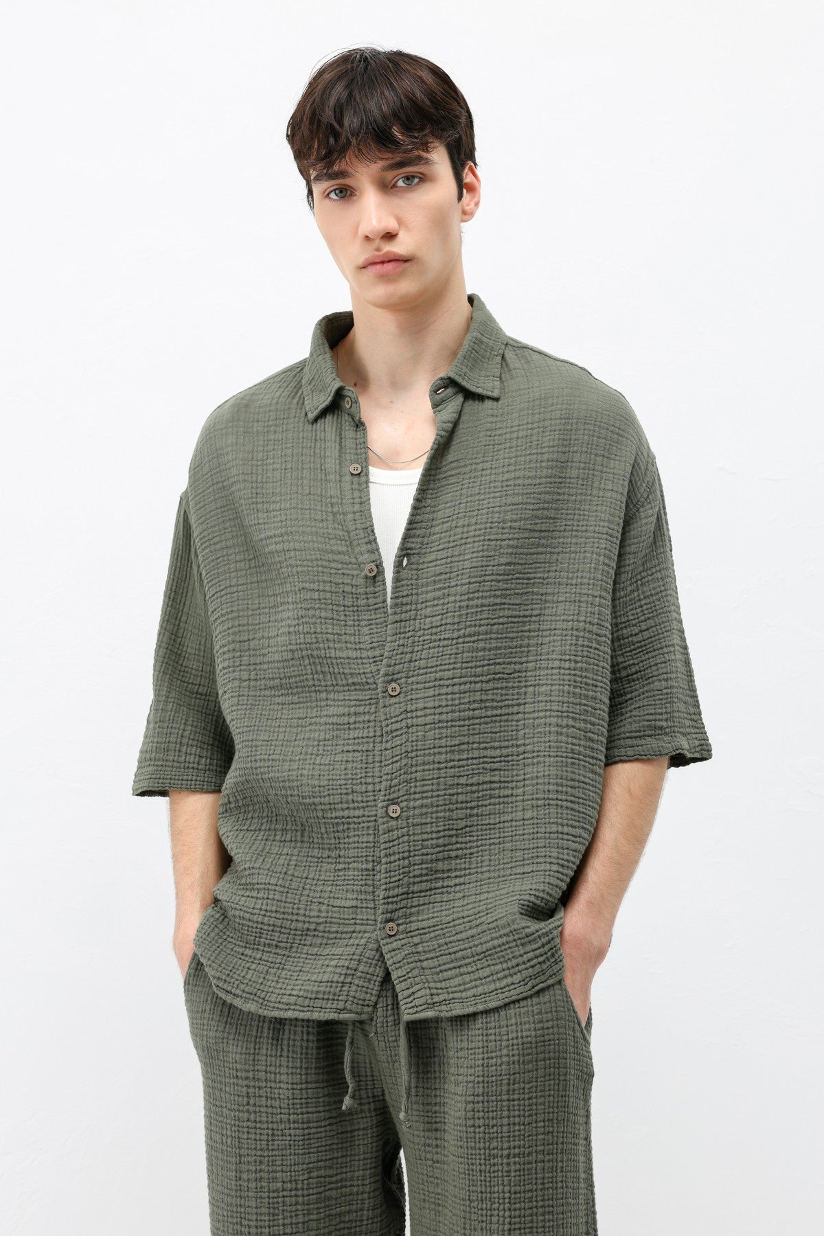 Muslin Fabric, Relaxed Fit Linen Set