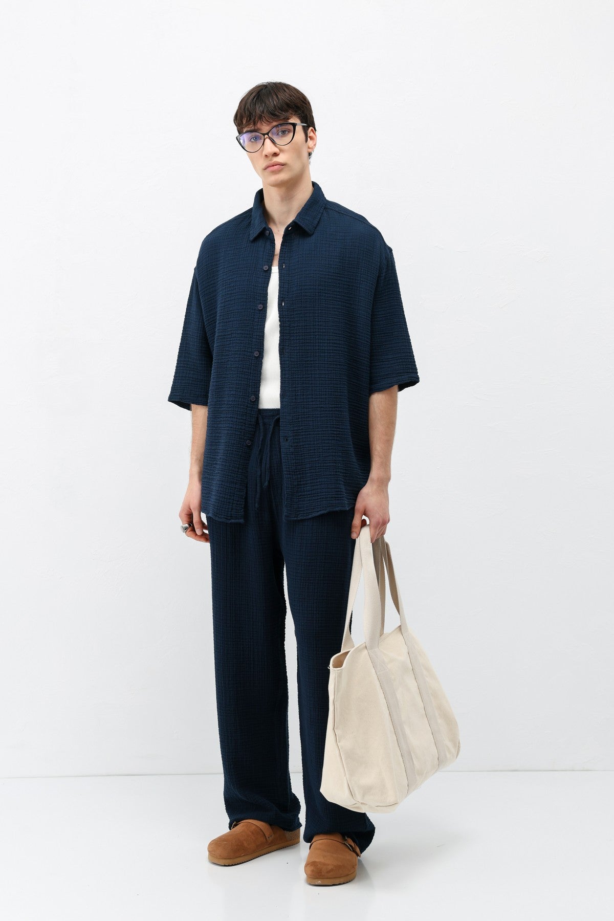 Muslin Fabric, Relaxed Fit Linen Set