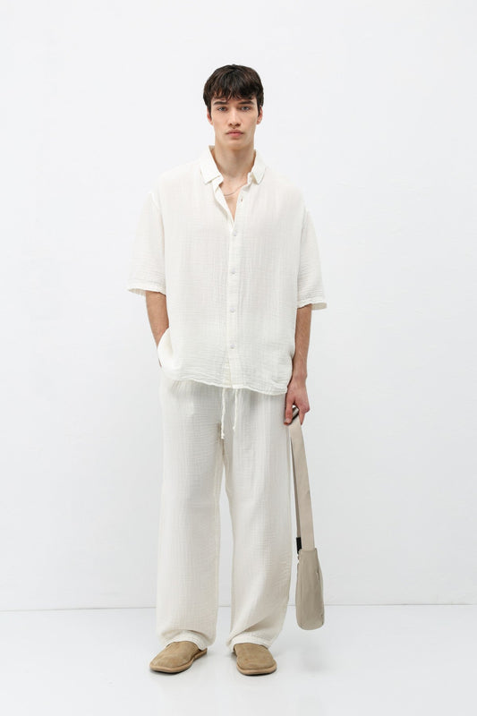 Muslin Fabric, Relaxed Fit Linen Set