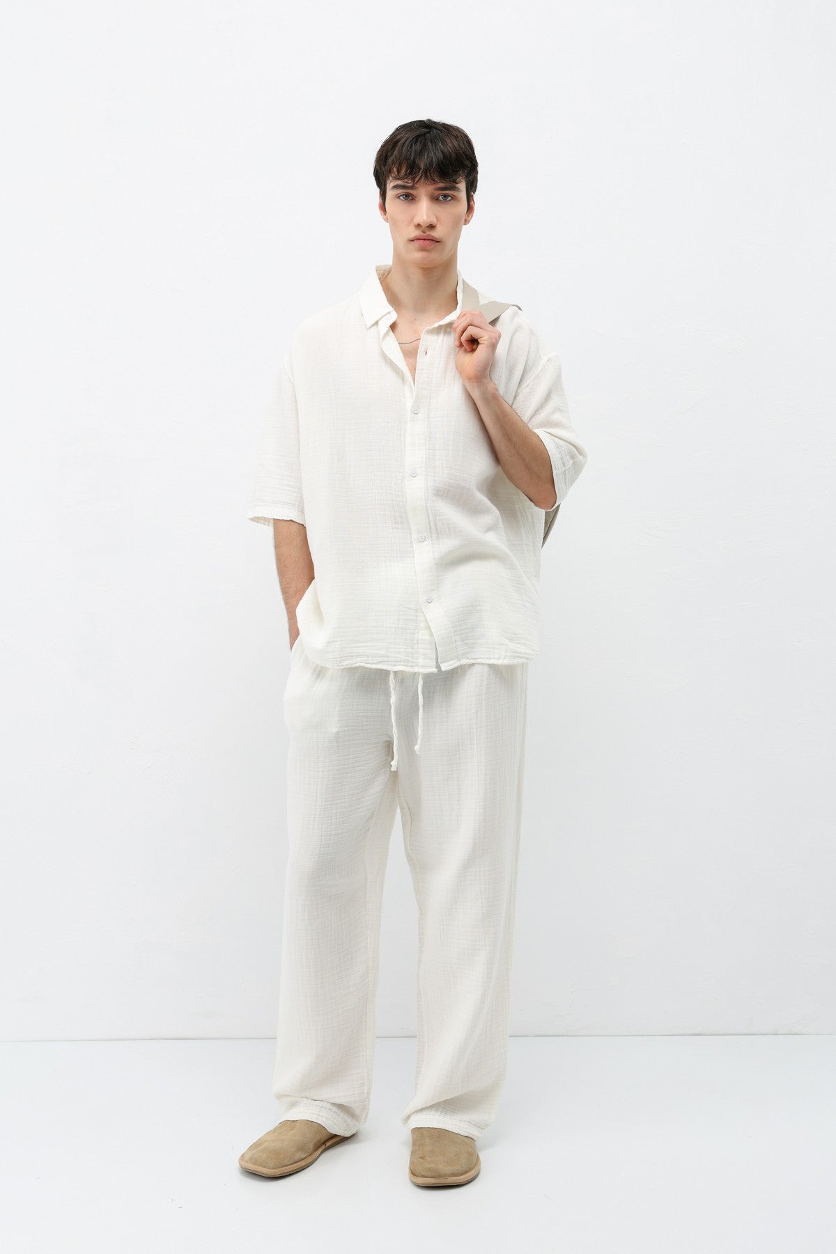 Muslin Fabric, Relaxed Fit Linen Set