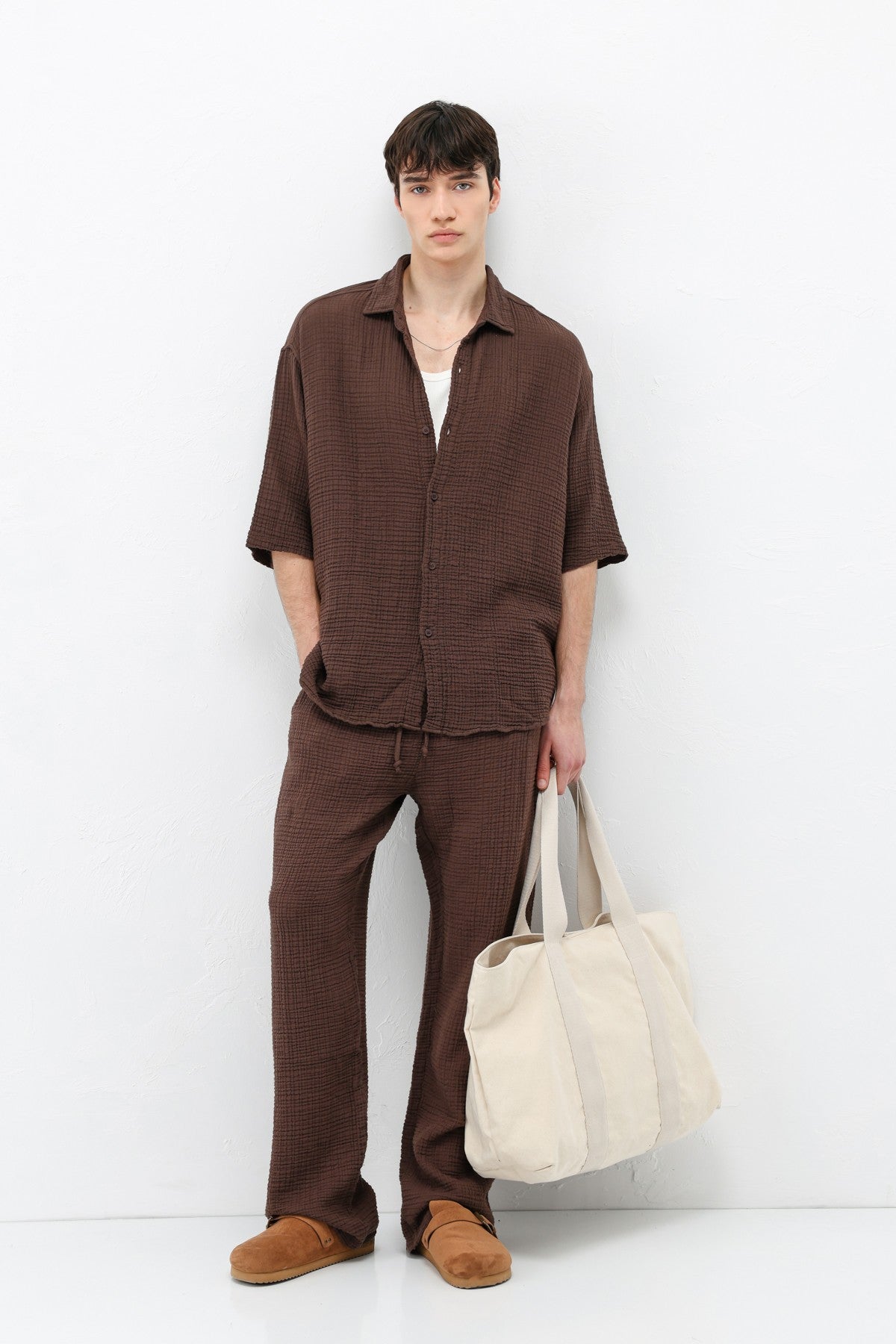 Muslin Fabric, Relaxed Fit Linen Set