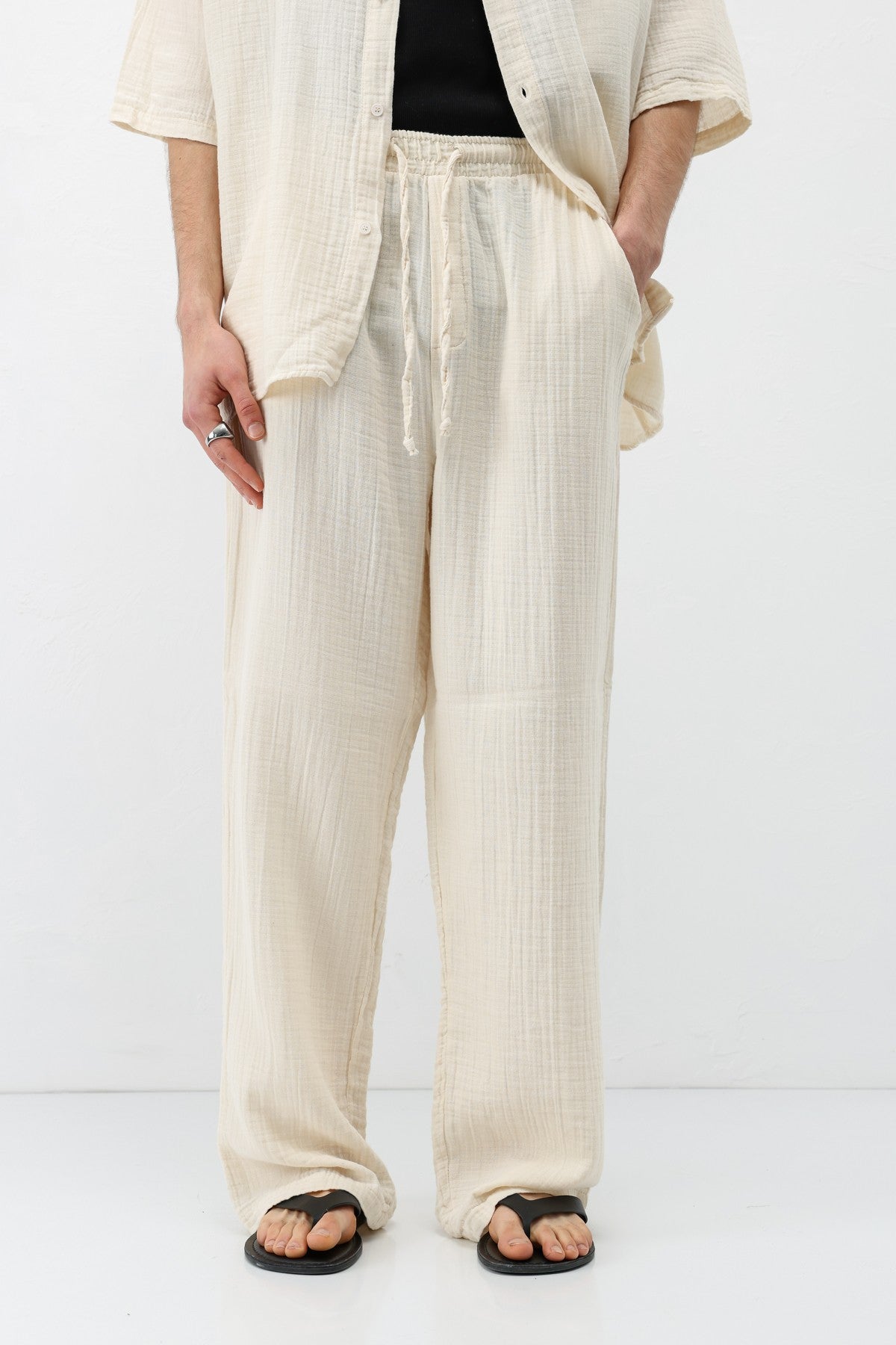 Muslin Fabric, Relaxed Fit Linen Set