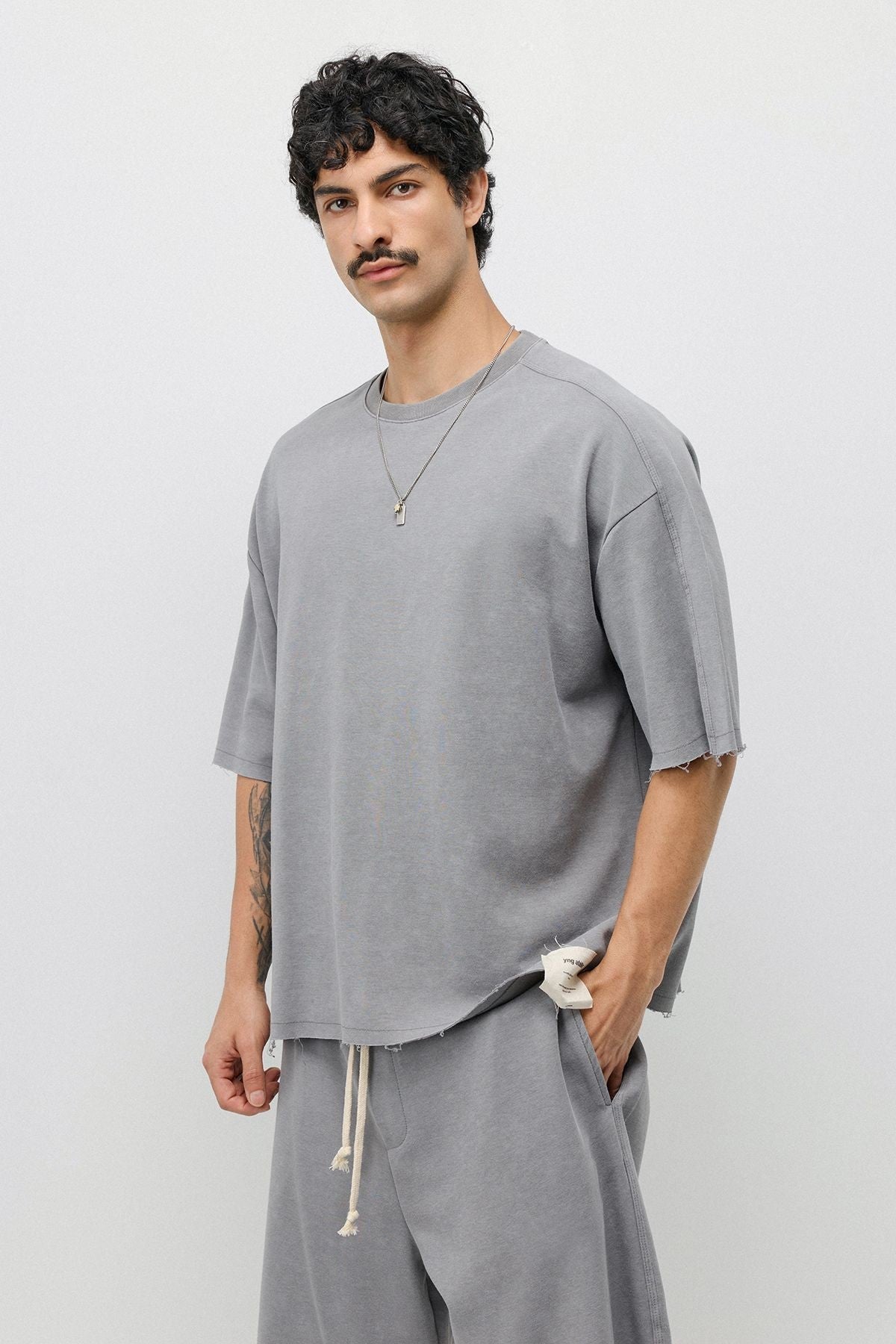 Oversized T-Shirt and Shorts Set (Pre-Washed)