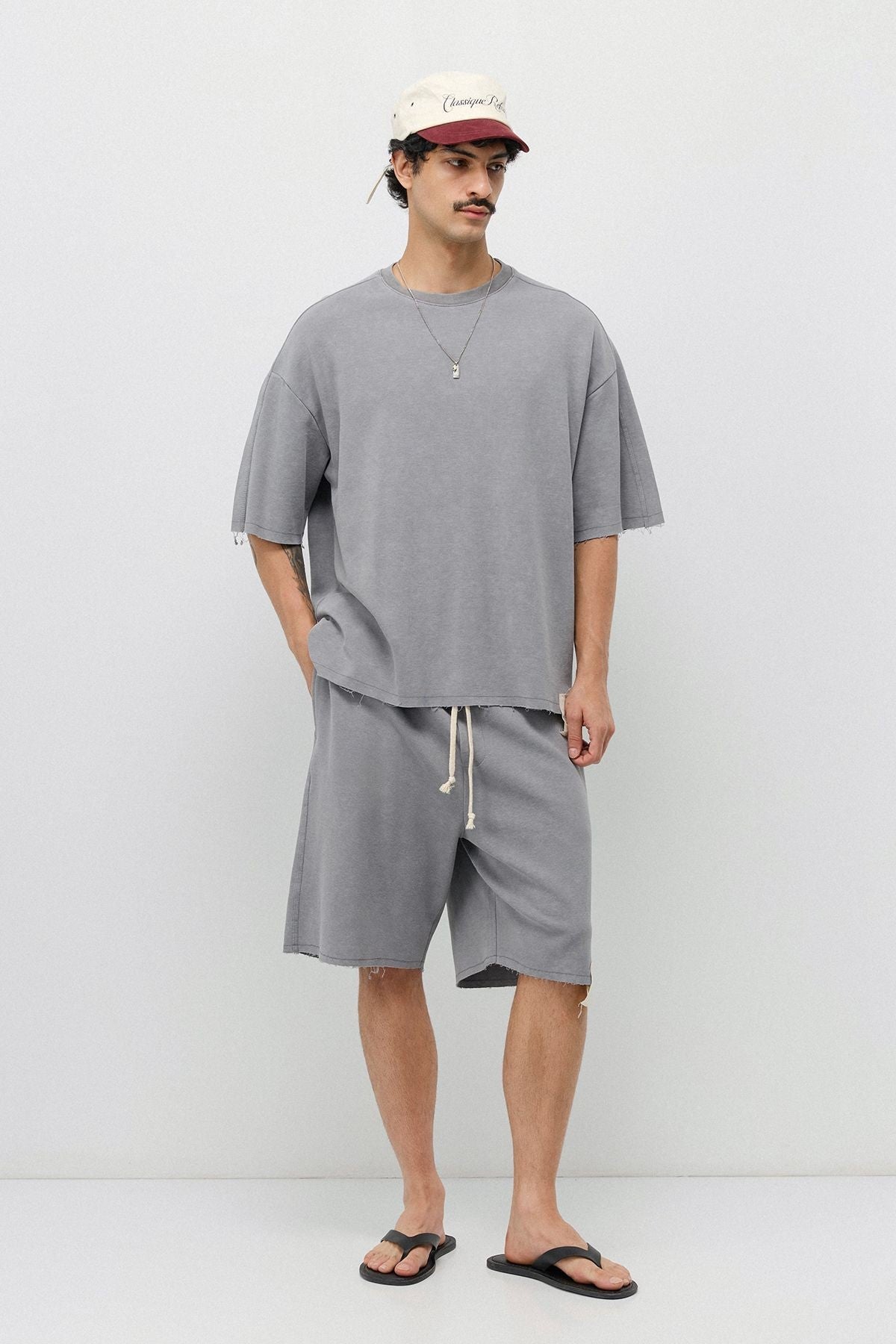 Oversized T-Shirt and Shorts Set (Pre-Washed)