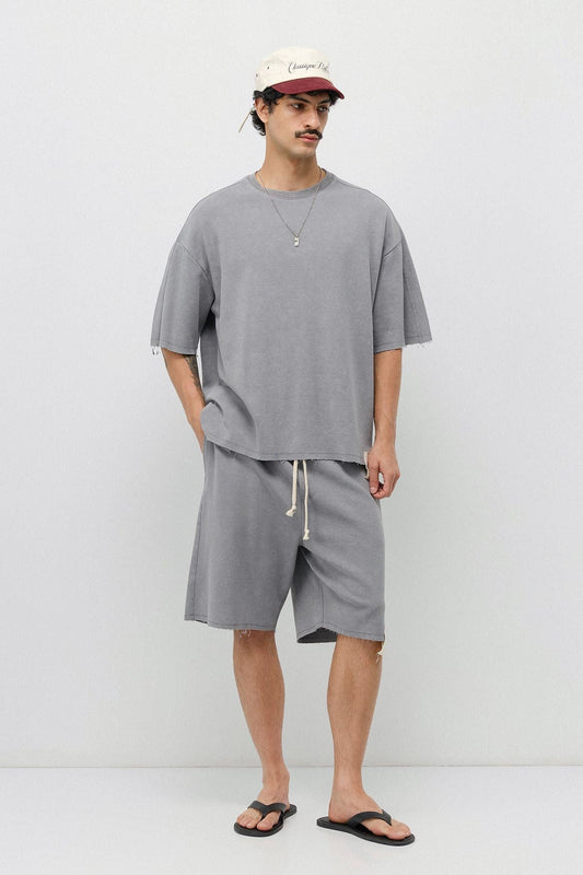 Oversized T-Shirt and Shorts Set (Pre-Washed)