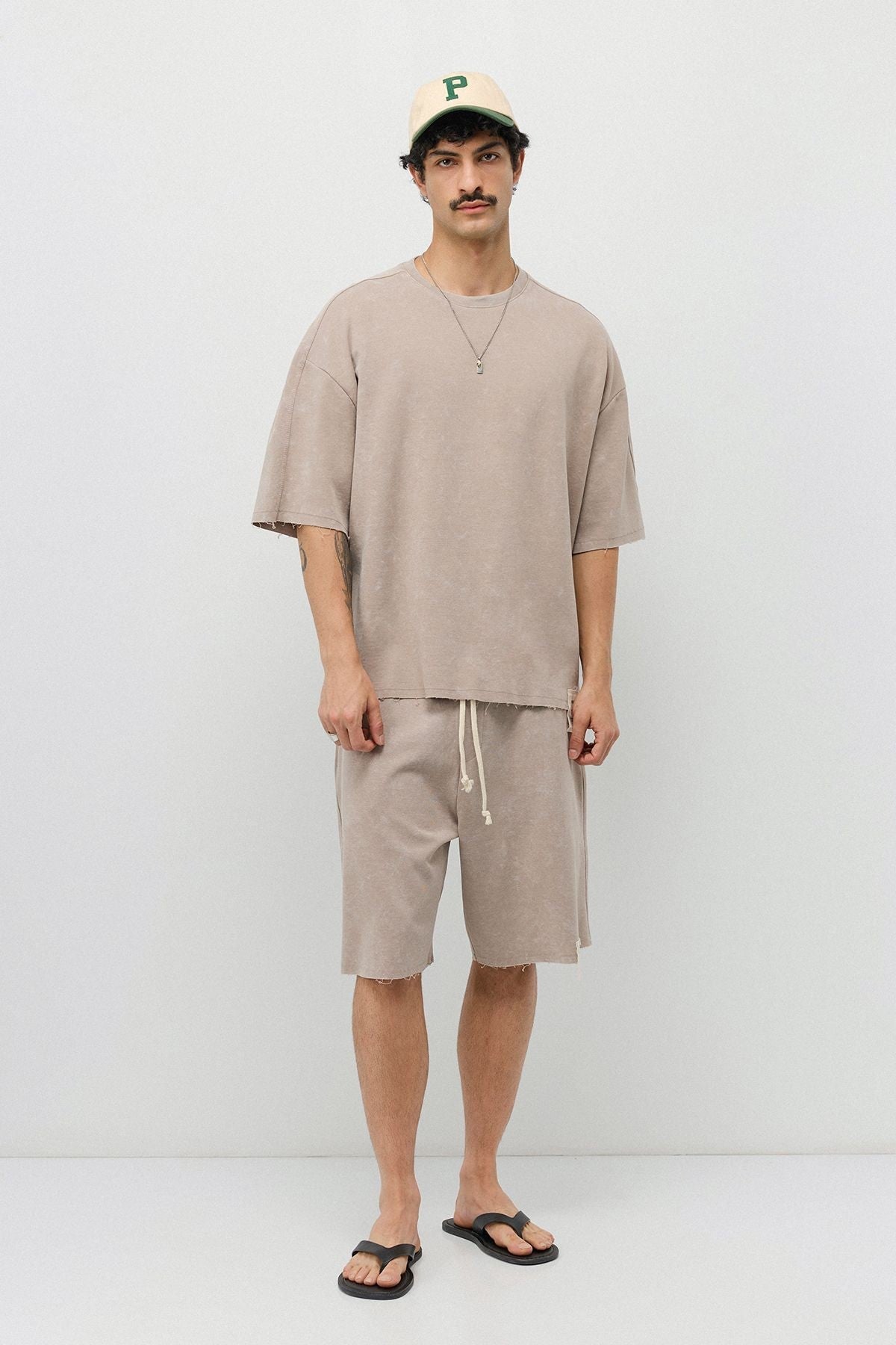 Oversized T-Shirt and Shorts Set (Pre-Washed)