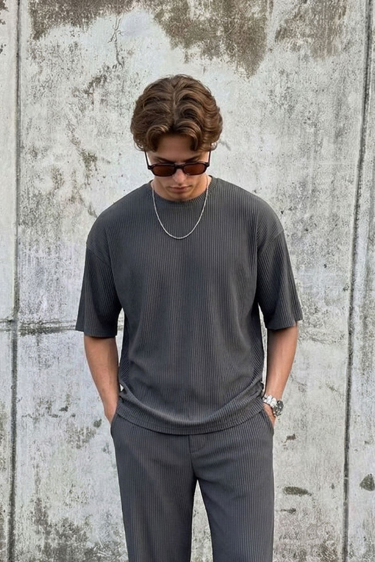 Oversized T-Shirt with Ribbed Hem